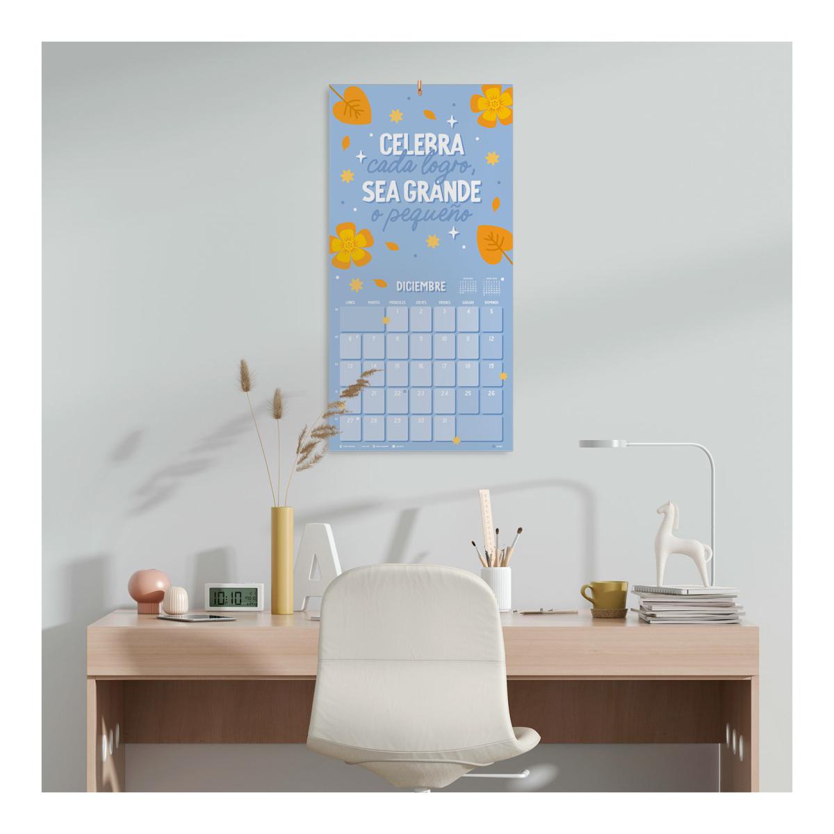 Calendario de pared 2027 30x30 16 Meses  Erik Rosa  Español Rosa-4