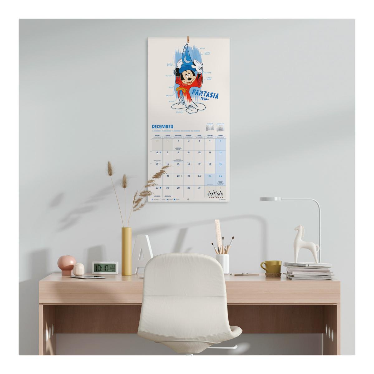 Calendario de pared 2027 30x30 16 Meses Disney Erik Blanco Multiliingüe Blanco-4