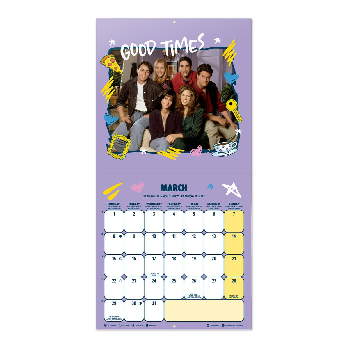 Imagen 3 de Calendario de pared 2027 30x30 16 Meses Friends Erik Morado Multiliingüe Morado