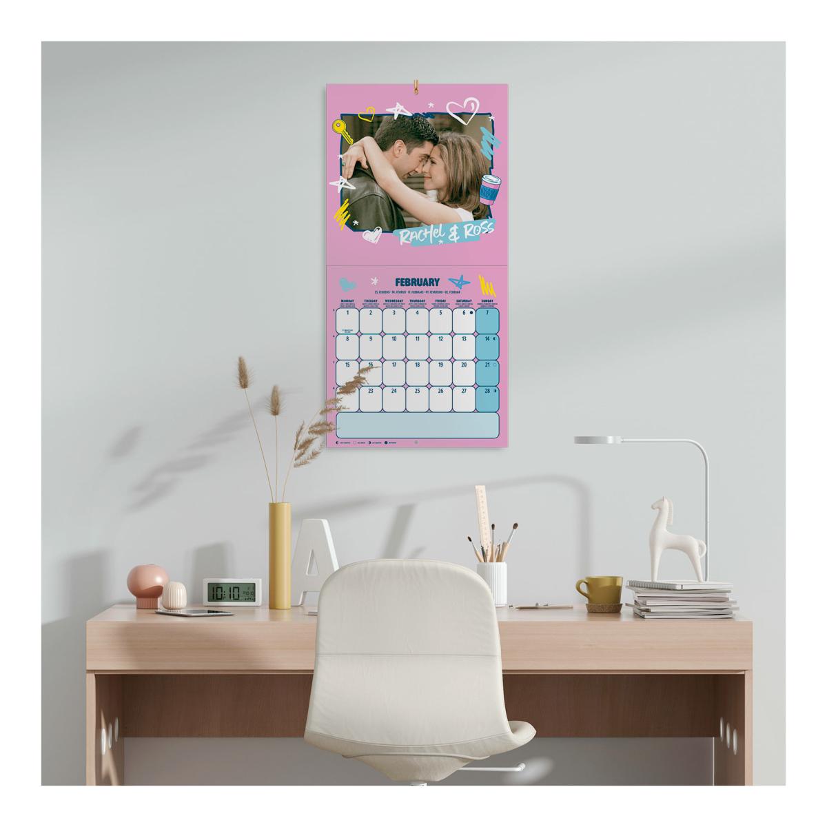 Imagen 4 de Calendario de pared 2027 30x30 16 Meses Friends Erik Morado Multiliingüe Morado
