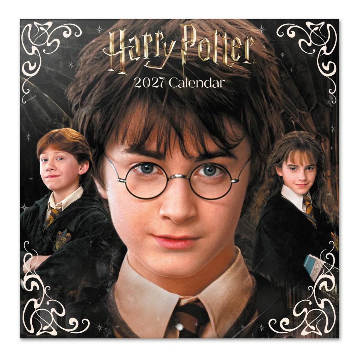 Calendario de pared 2027 30x30 16 Meses Harry Potter Erik Negro Multiliingüe Negro-1
