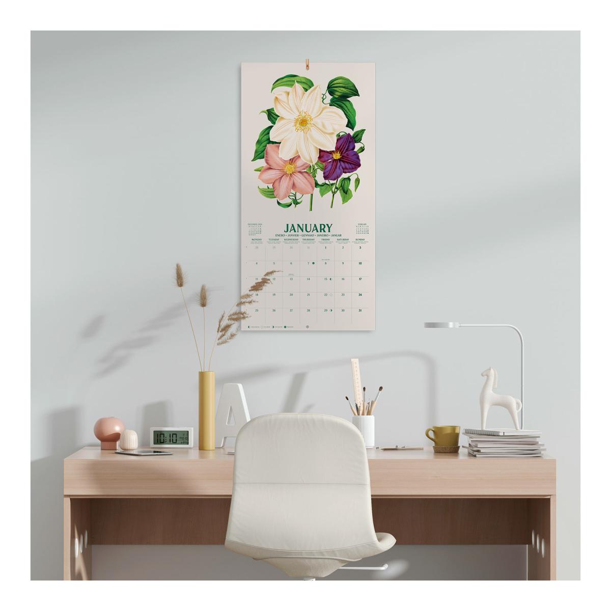 Calendario de pared 2027 30x30 16 Meses Erik Blanco Multiliingüe Blanco-4