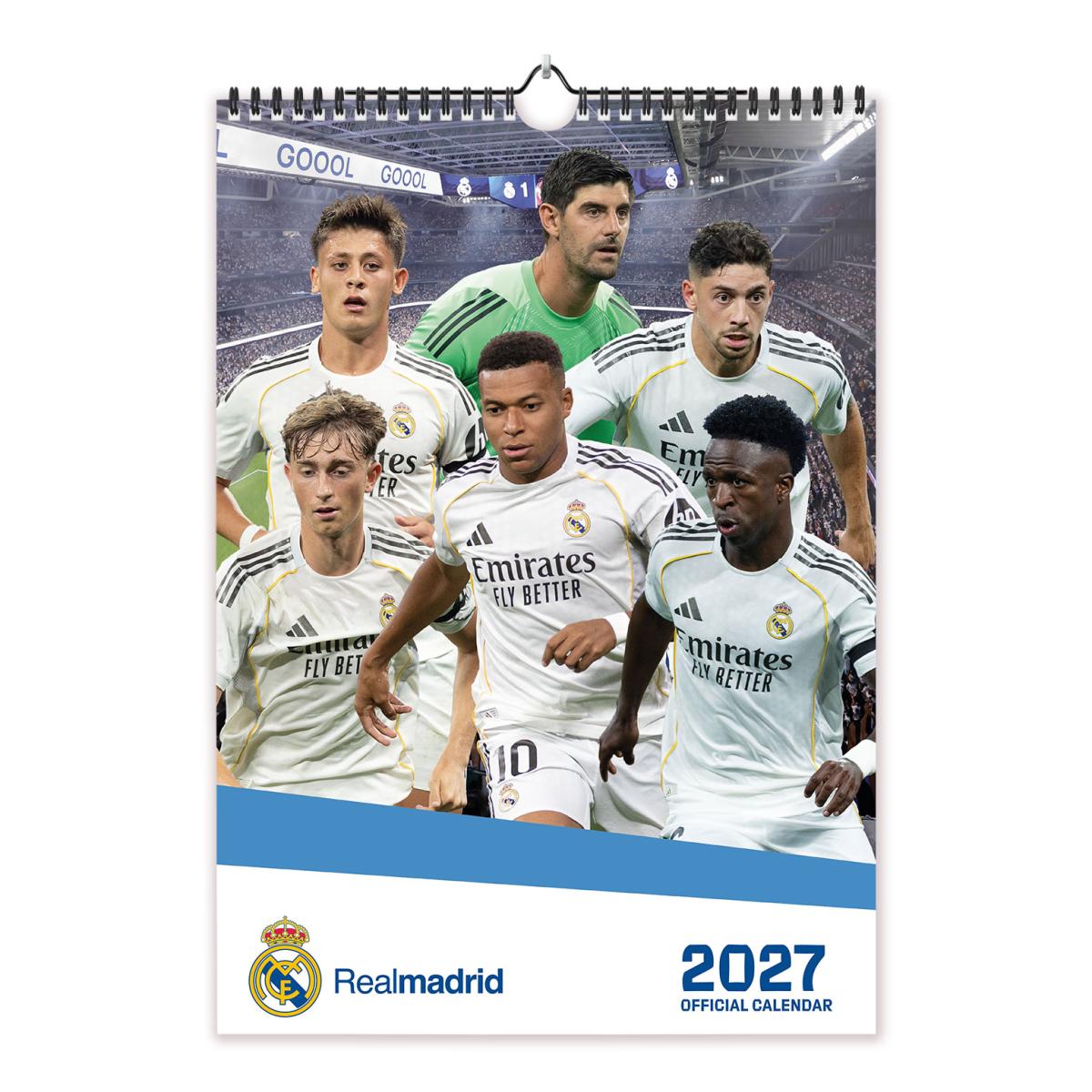 Imagen 1 de Calendario de pared 2027 A3 Real Madrid Erik Blanco 