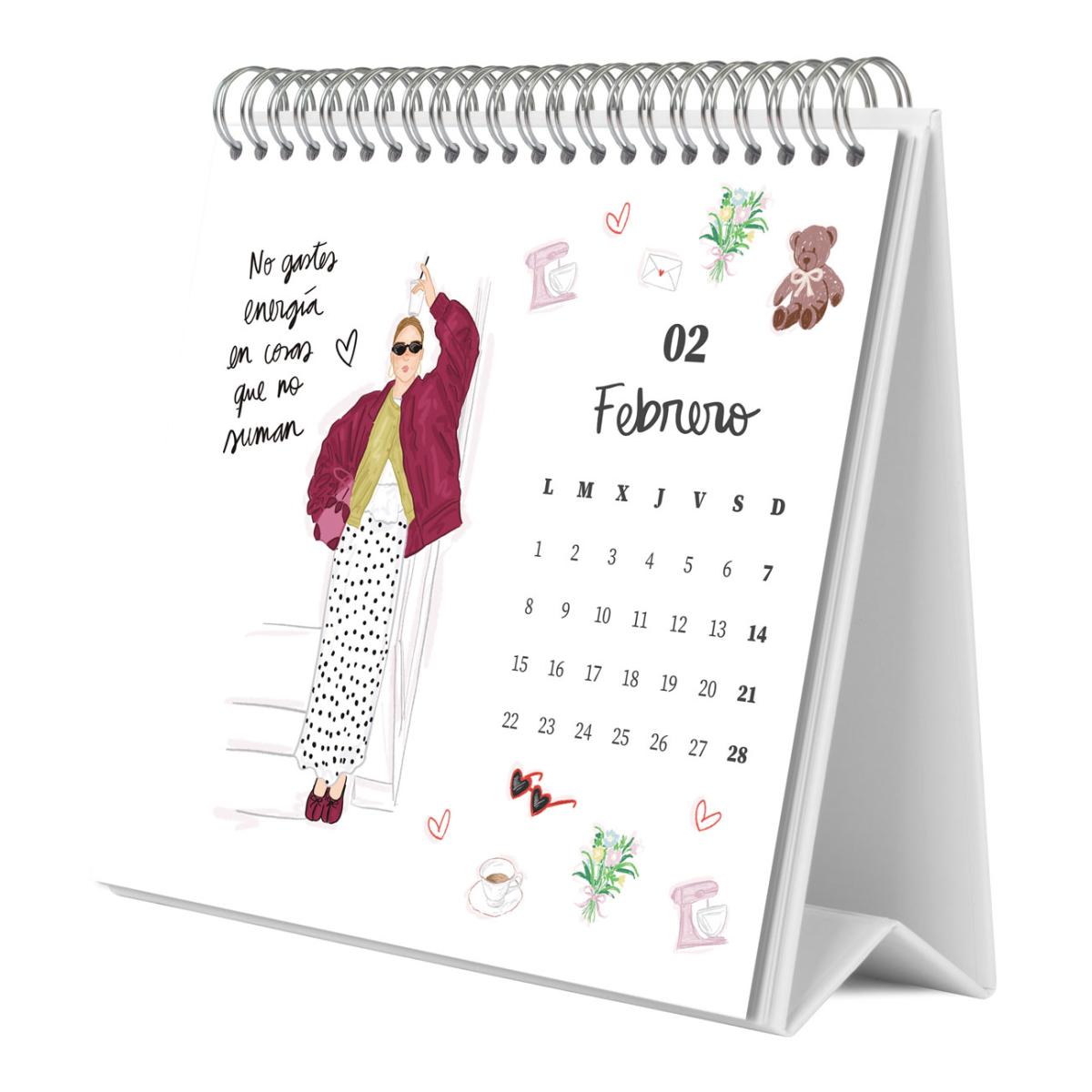 Calendario de pared 2027 30x30 16 Meses Ana Marin Erik Blanco Español Blanco-3