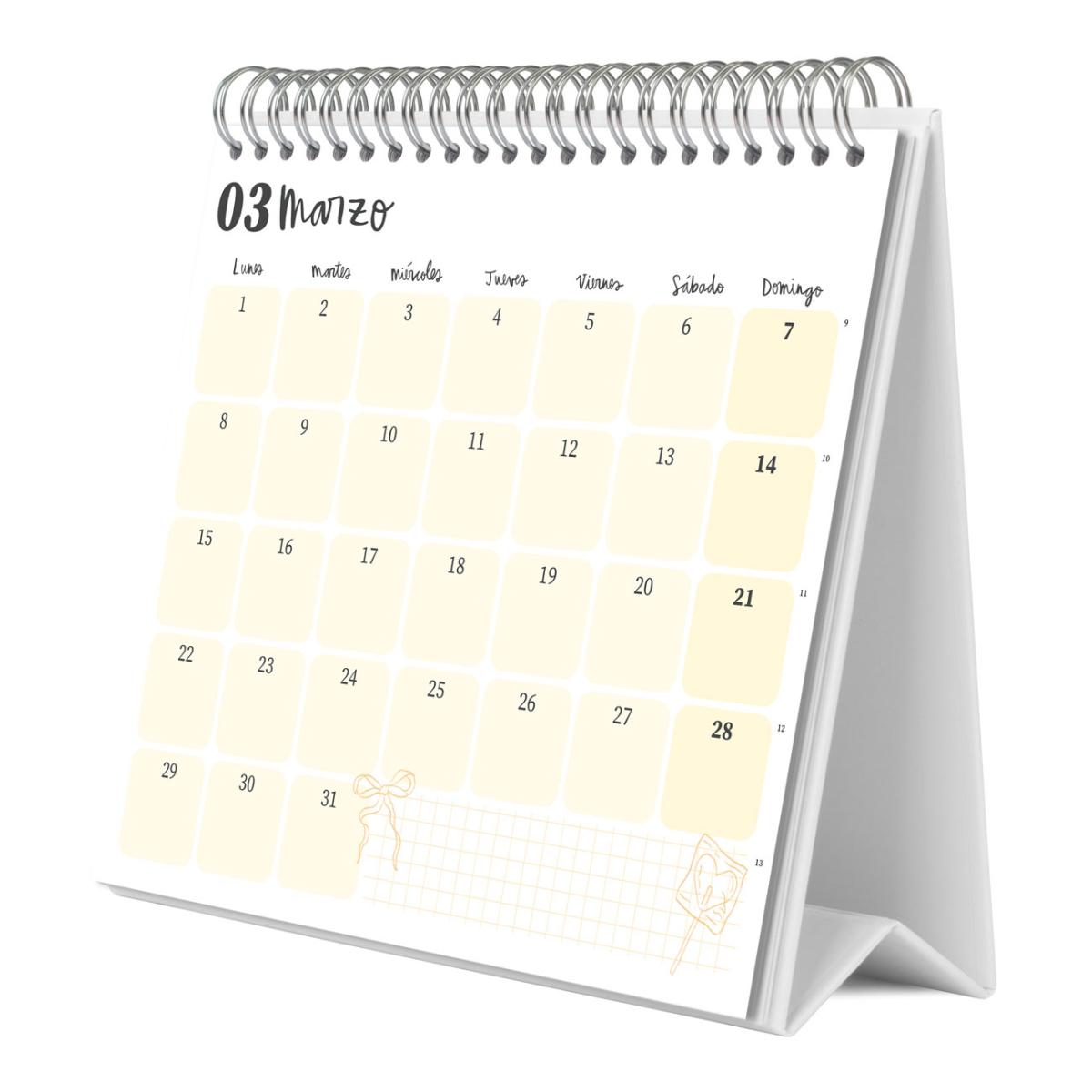 Calendario de pared 2027 30x30 16 Meses Ana Marin Erik Blanco Español Blanco-4