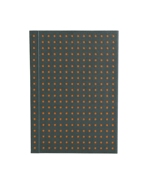 Bloco liso A7 Círculo cinzento sobre laranja 1