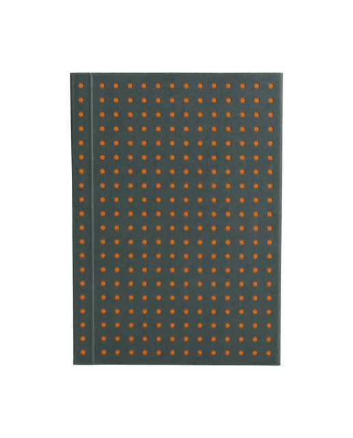 Bloco de linhas A7 Círculo cinzento sobre laranja 1
