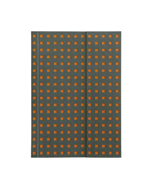 Bloco liso B6 Quadrado cinzento sobre laranja Cinzento / Laranja-1