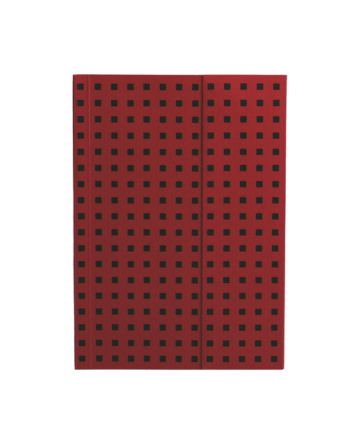 Bloco liso B6 Quadrado vermelho sobre preto 1