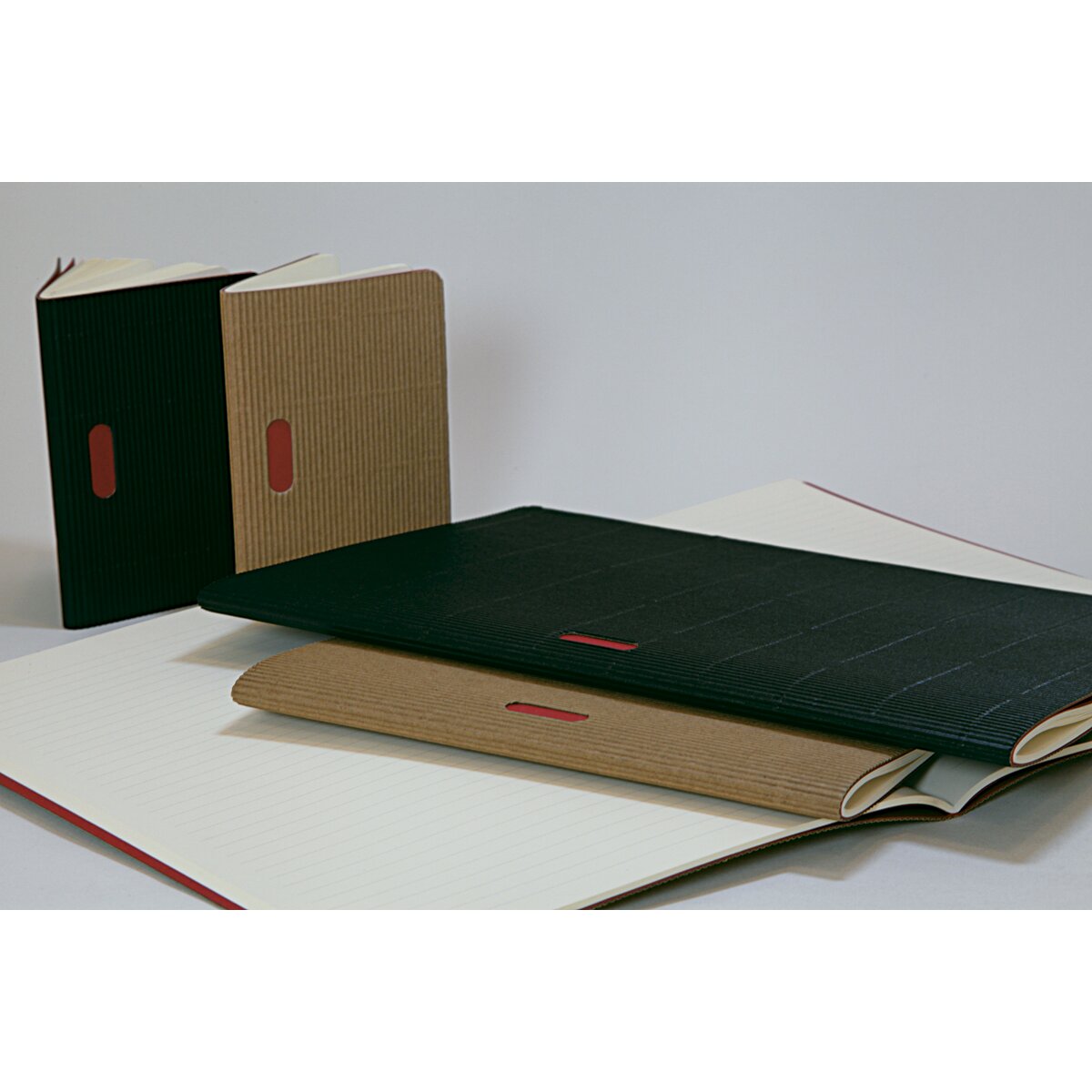 Pack de 2 Blocos Cahier Ond. A5 Lisos Paper-Oh pretos e vermelhos Preto / Vermelho-2