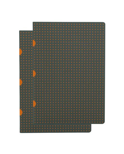 Pack de 2 Blocos Cahier Círculo A5 Papel Milimétrico Paper-Oh Cinzentos e Laranja Cinzento / Laranja-1