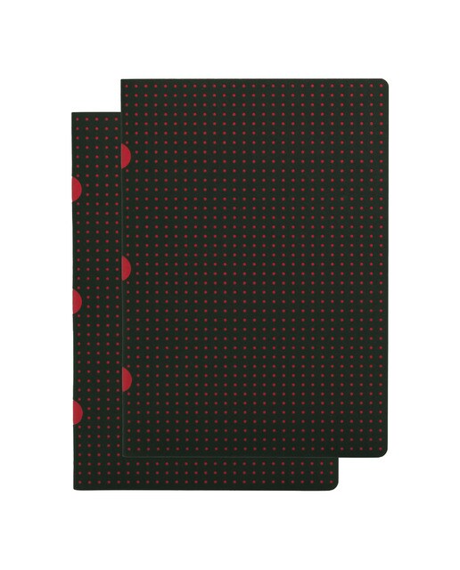 Pack de 2 blocos Cahier Círculos A5 Papel milimétrico Paper-Oh pretos e vermelhos Preto / Vermelho-1