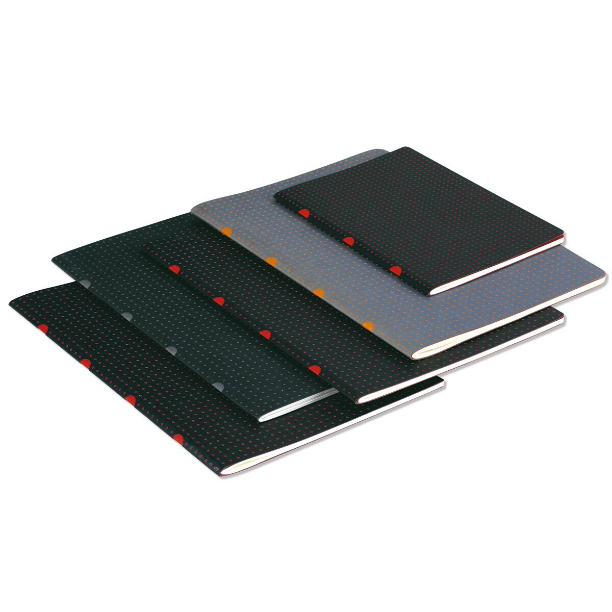 Pack de 2 blocos Cahier Círculos A5 Papel milimétrico Paper-Oh pretos e vermelhos Preto / Vermelho-2
