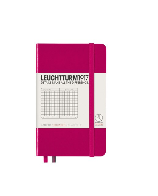 Caderno de notas A6 Capa dura Quadriculado 5 x 5 mm Leuchtturm1917 baga Framboesa-1