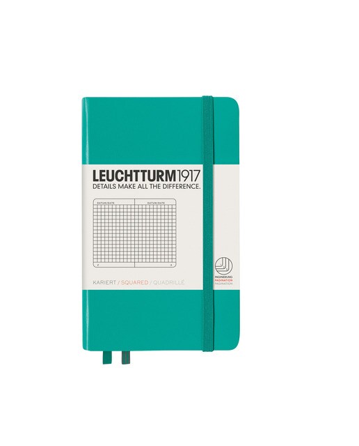 Caderno de notas A6 Capa dura Quadriculado 5 x 5 mm Leuchtturm1917 esmeralda Esmeralda-1
