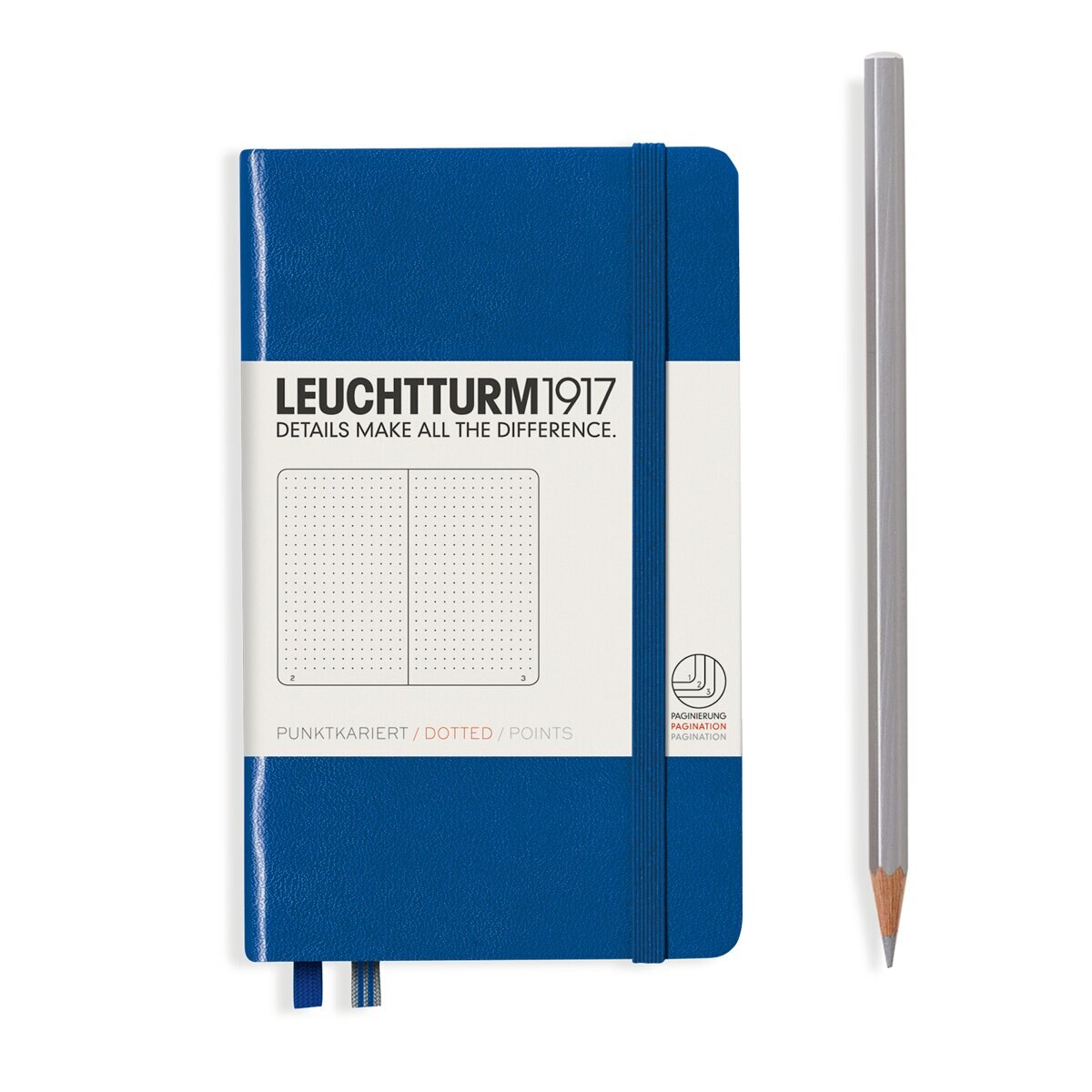 Caderno de notas A6 Capa dura Pontilhado Leuchtturm1917 azul real Azul Real-2