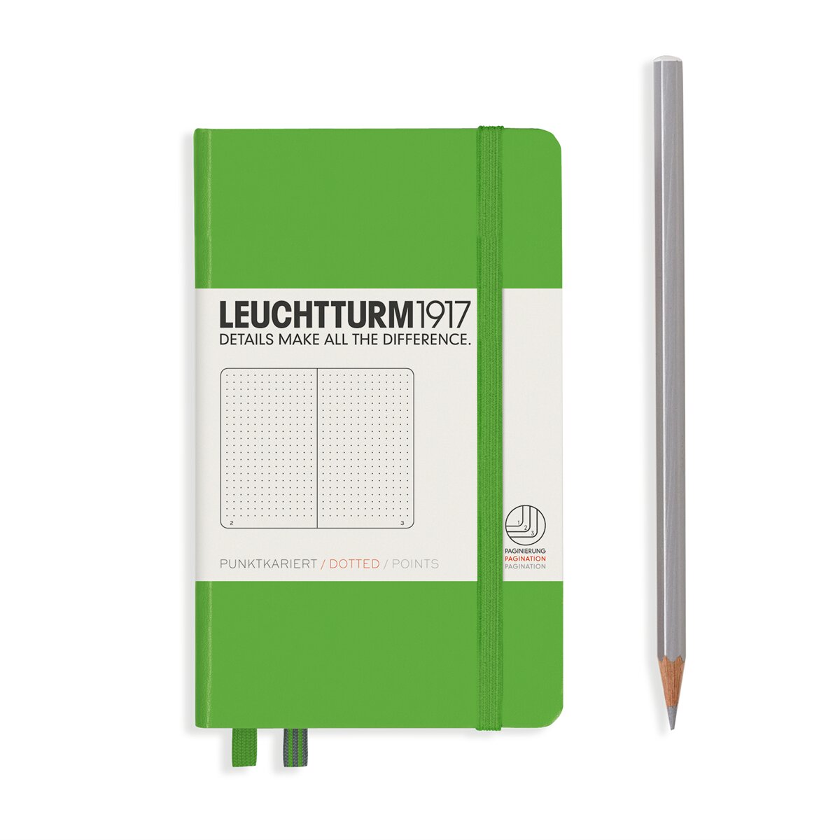 Caderno de notas A6 Capa dura Pontilhado Leuchtturm1917 verde fresco Verde-2