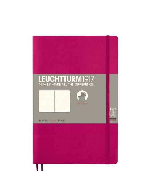 Caderno de notas B6 Capa mole Liso Leuchtturm1917 baga Framboesa-1