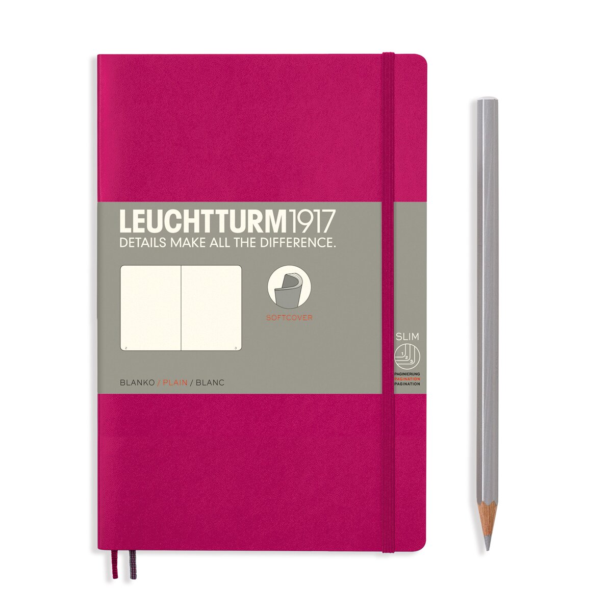 Caderno de notas B6 Capa mole Liso Leuchtturm1917 baga Framboesa-2