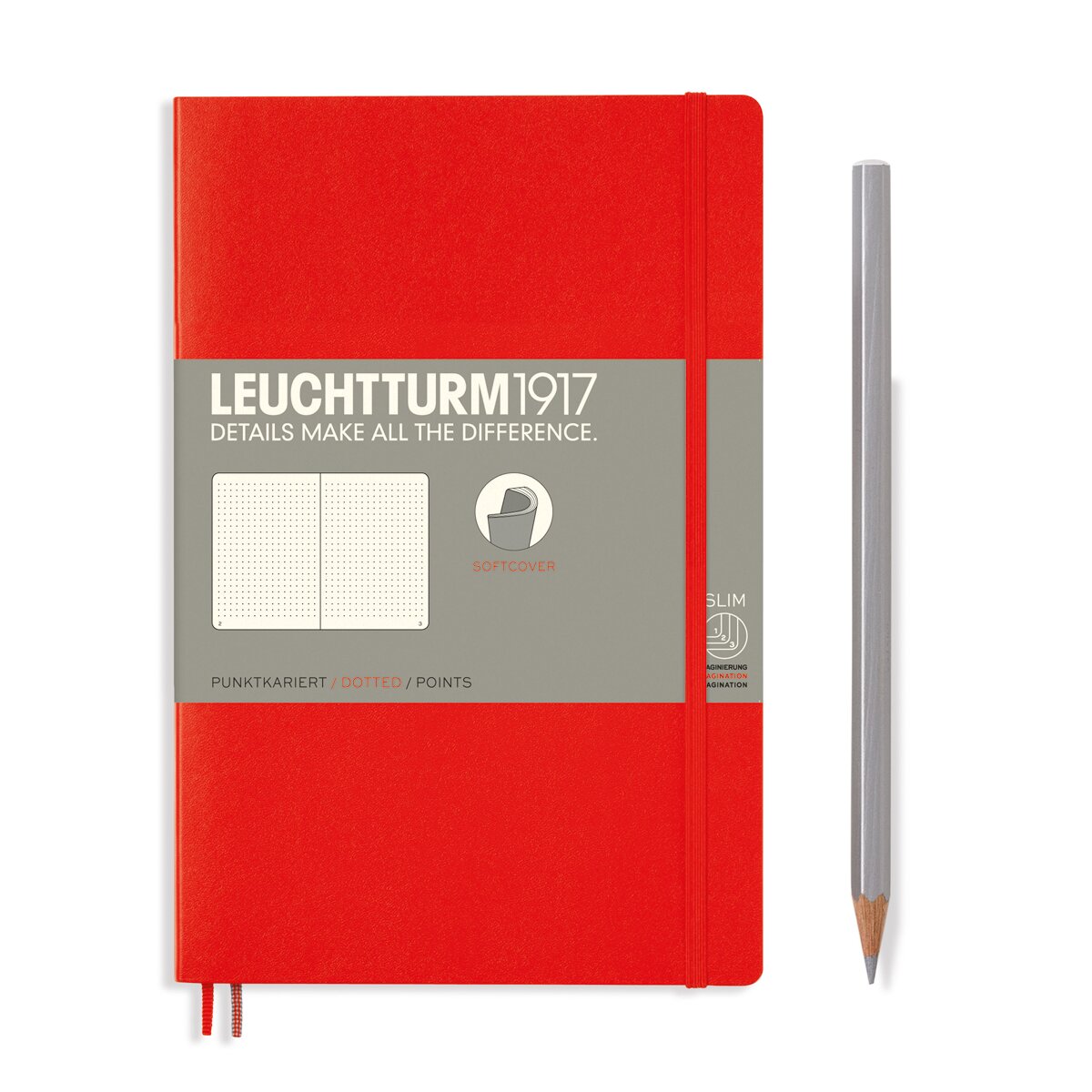 Caderno de notas B6 Capa mole Pontilhado Leuchtturm1917 vermelho Vermelho-2
