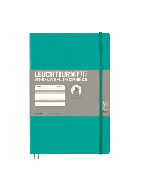 Caderno de notas B6 Capa mole de Linhas Horizontal Leuchtturm1917 esmeralda Esmeralda-1