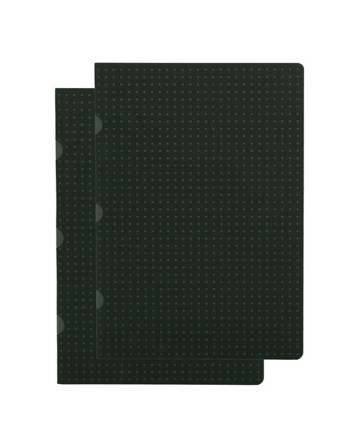 Pack de 2 blocos quadriculados A5 Cahier Círculo pretos e cinzentos Preto / Cinzento-1