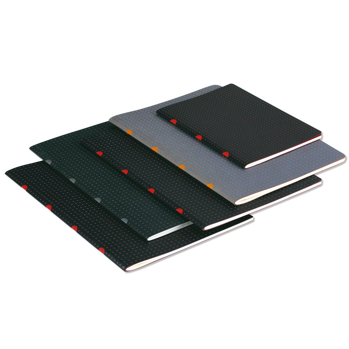 Pack de 2 blocos quadriculados A5 Cahier Círculo pretos e cinzentos Preto / Cinzento-2