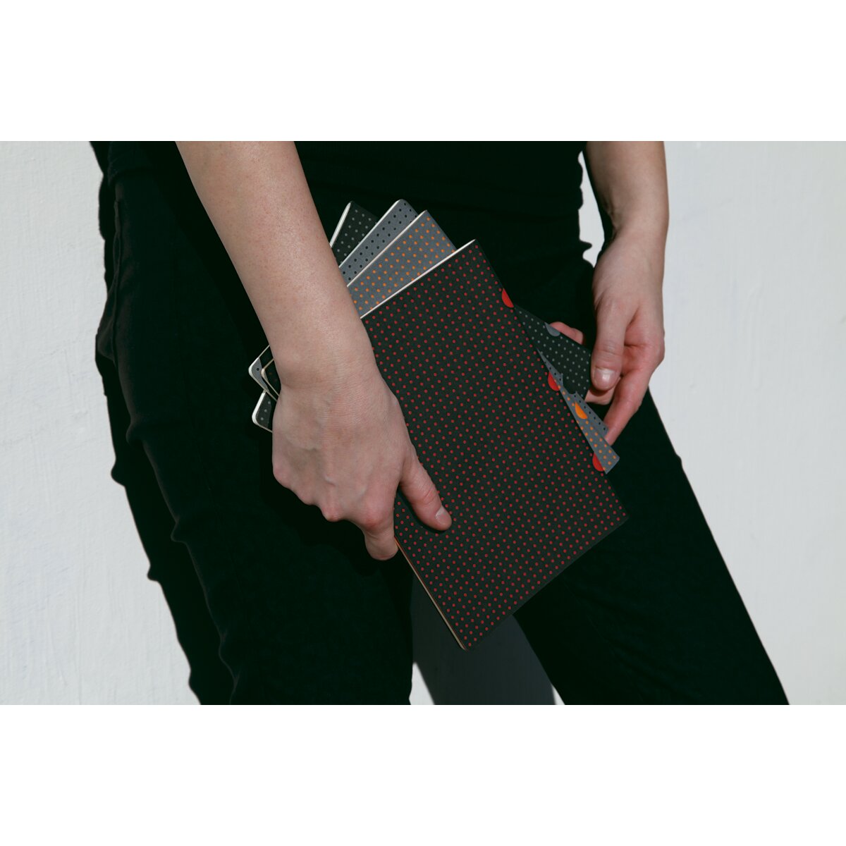 Pack de 2 blocos quadriculados A5 Cahier Círculo pretos e cinzentos Preto / Cinzento-3
