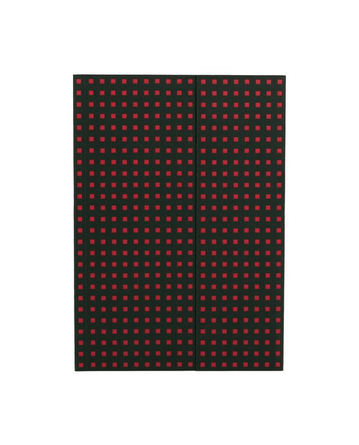 Bloco liso B5 Quadrado preto e vermelho Preto / Vermelho-1