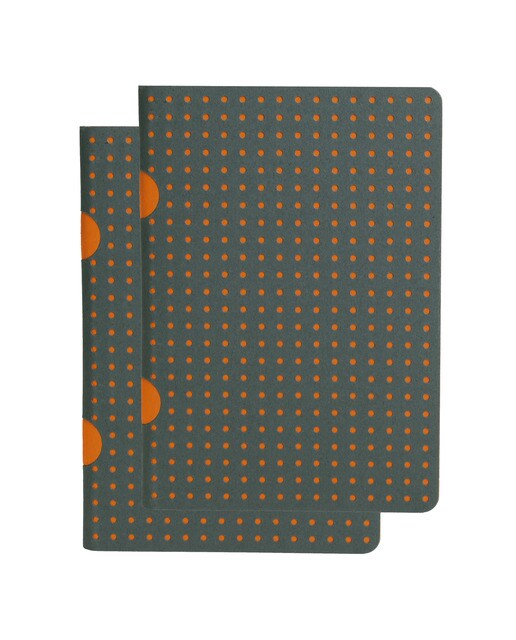 Pack de 2 blocos de linhas B7 Cahier Círculo cinzento sobre laranja Cinzento / Laranja-1