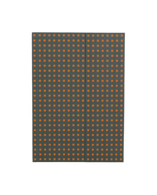 Bloco liso B5 Quadrado cinzento sobre laranja Cinzento / Laranja-1