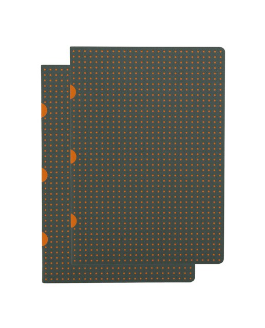 Pack de 2 blocos lisos A5 Cahier Círculo cinzento sobre laranja Cinzento / Laranja-1