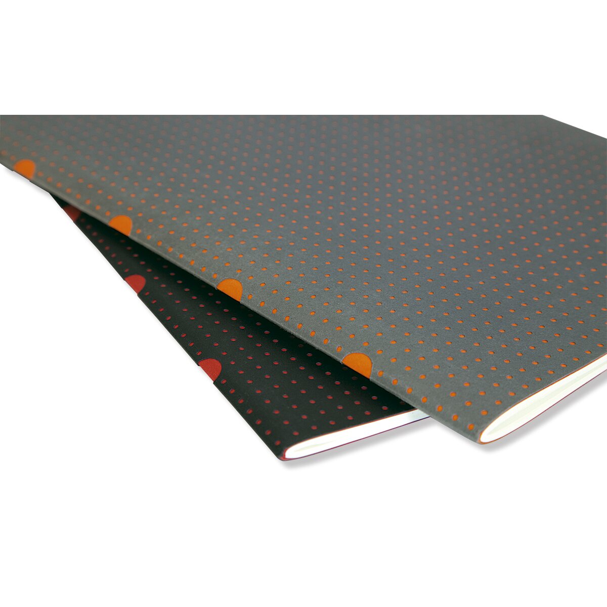 Pack de 2 blocos lisos A5 Cahier Círculo cinzento sobre laranja Cinzento / Laranja-2