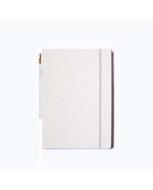 Caderno Grande A4 de Capa Dura e Papel Marfim de Linhas - Branco Branco-1