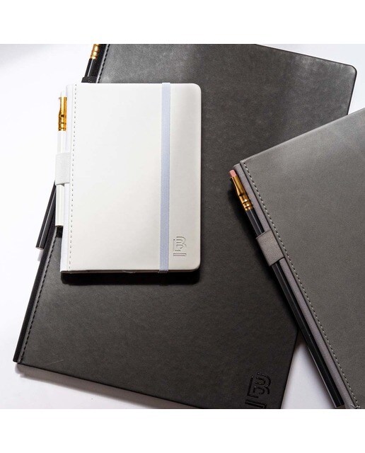 Caderno Grande A4 de Capa Dura e Papel Marfim de Linhas - Branco Branco-5