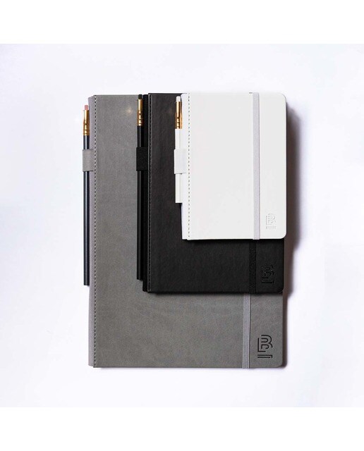 Caderno Grande A4 de Capa Dura e Papel Marfim de Linhas - Branco Branco-7
