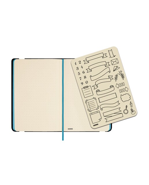 Caderno capa mole 72 folhas 80 g m2 Modern 100x150 mm dotted-punteado Finocam preto Preto-6