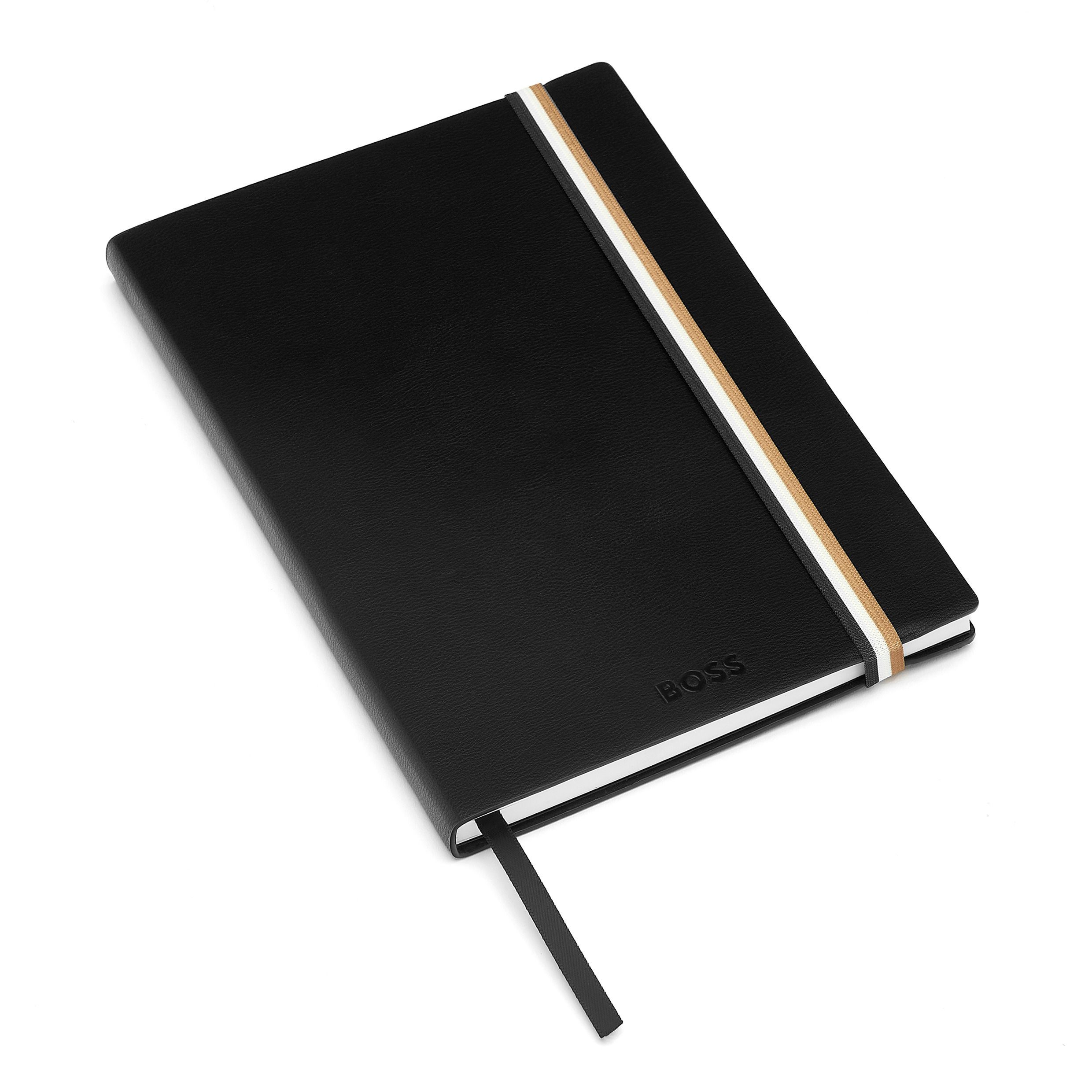 Caderno A5 Hugo Boss pautado Iconic preto Preto-3