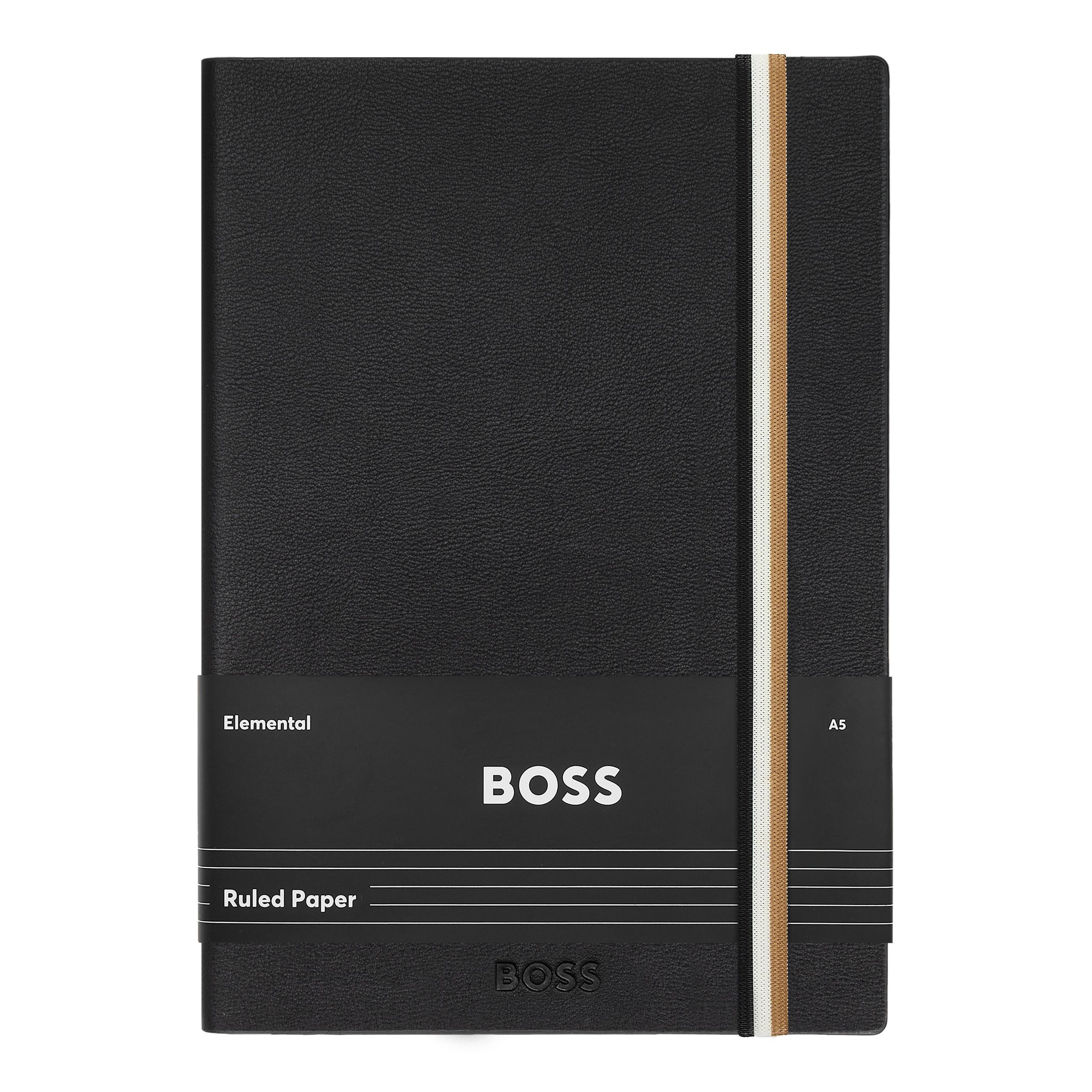 Caderno A5 Hugo Boss pautado Iconic preto Preto-5