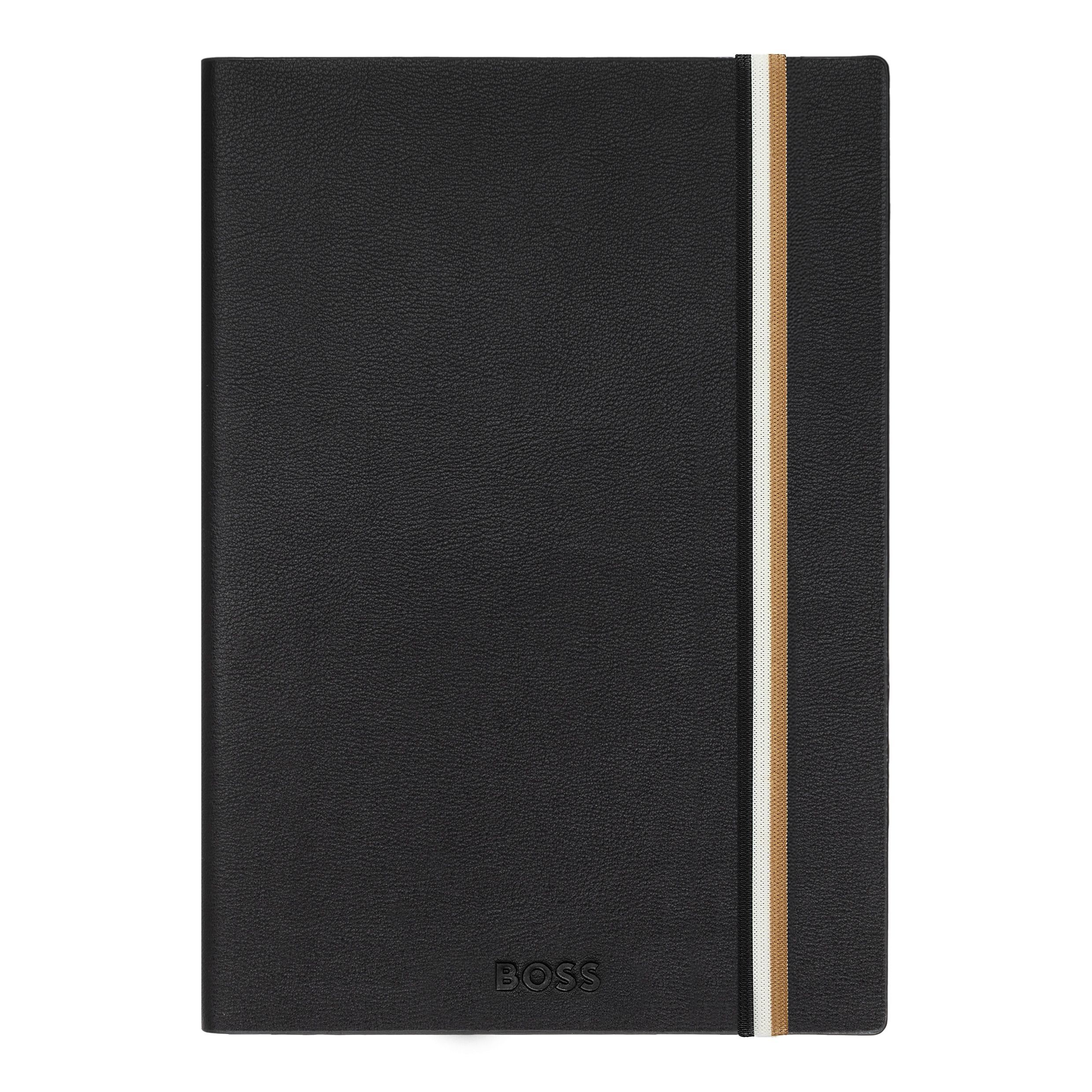 Caderno A5 Hugo Boss Iconic preto liso Preto-2