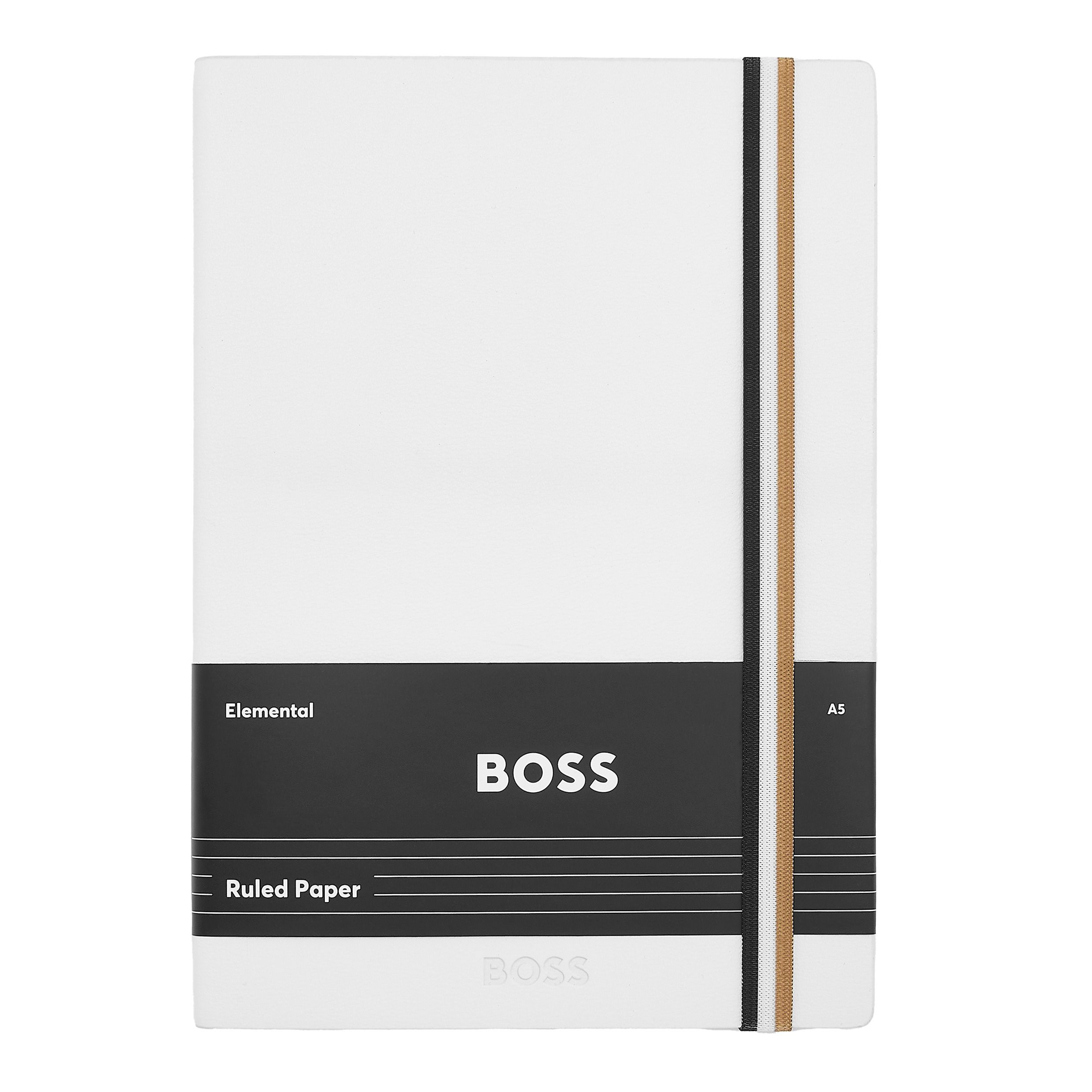 Caderno A5 Hugo Boss Iconic linhas branco Branco-4