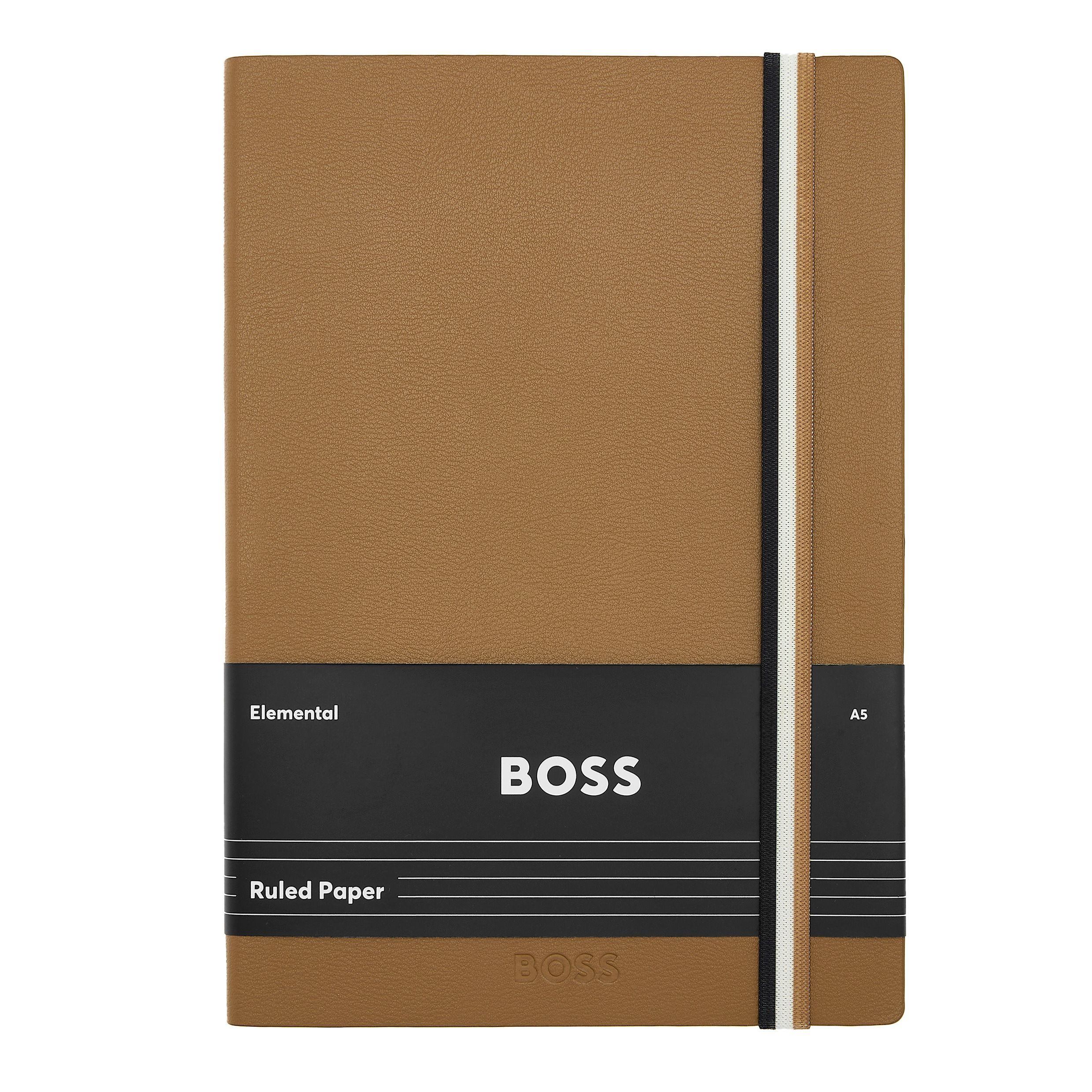 Caderno A5 Hugo Boss linhas Iconic camel Camel-4
