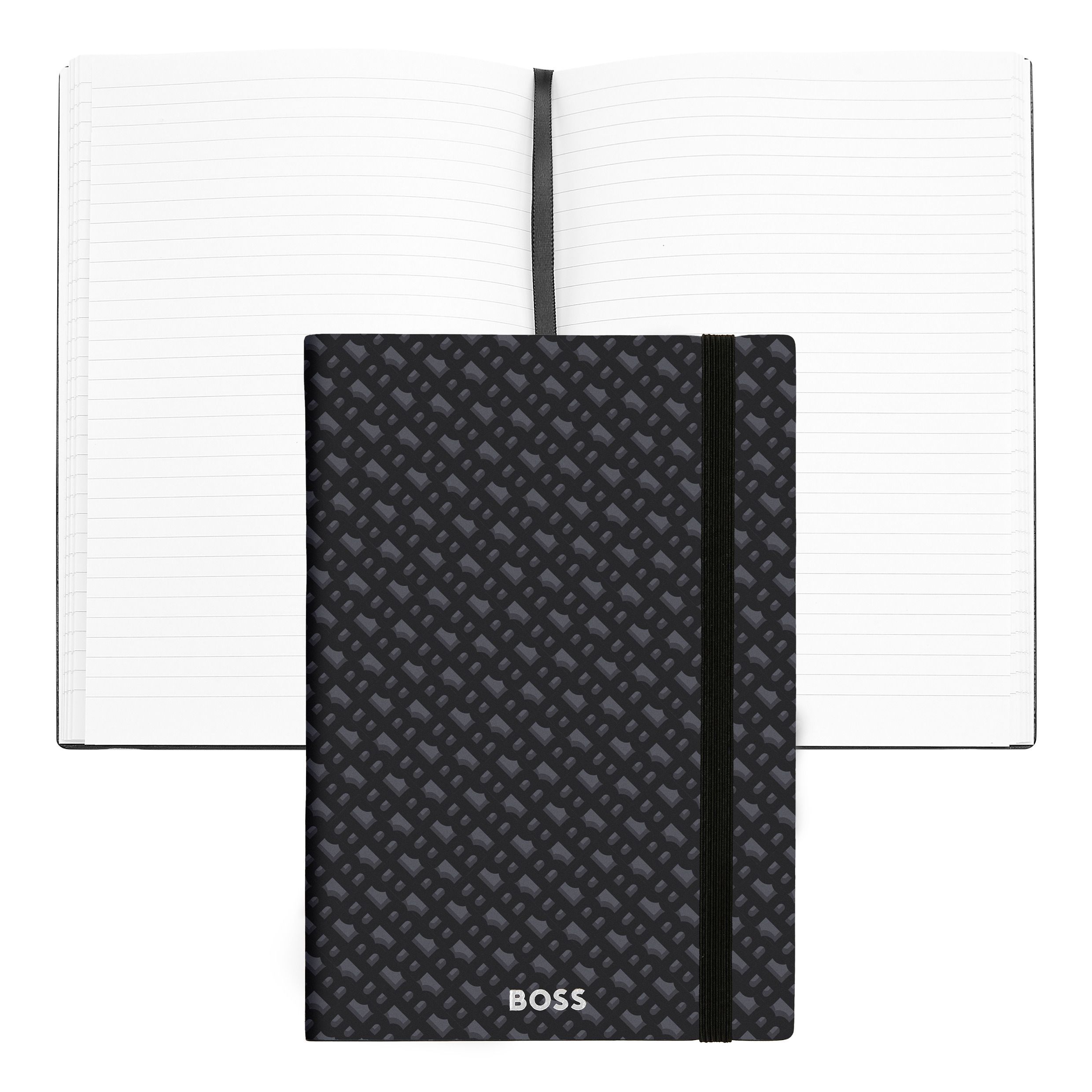 Caderno A5 Hugo Boss Monogram linhas cinzentas Cinzento-1