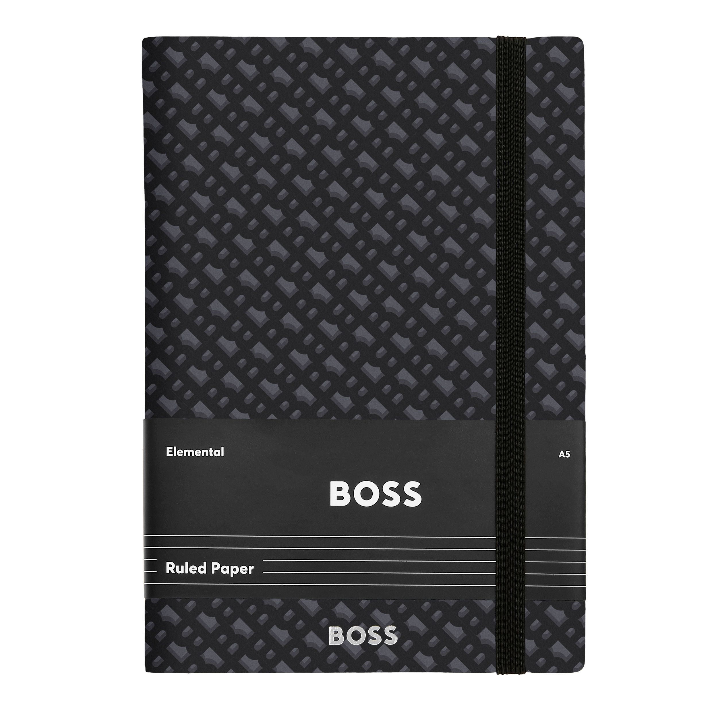Caderno A5 Hugo Boss Monogram linhas cinzentas Cinzento-5