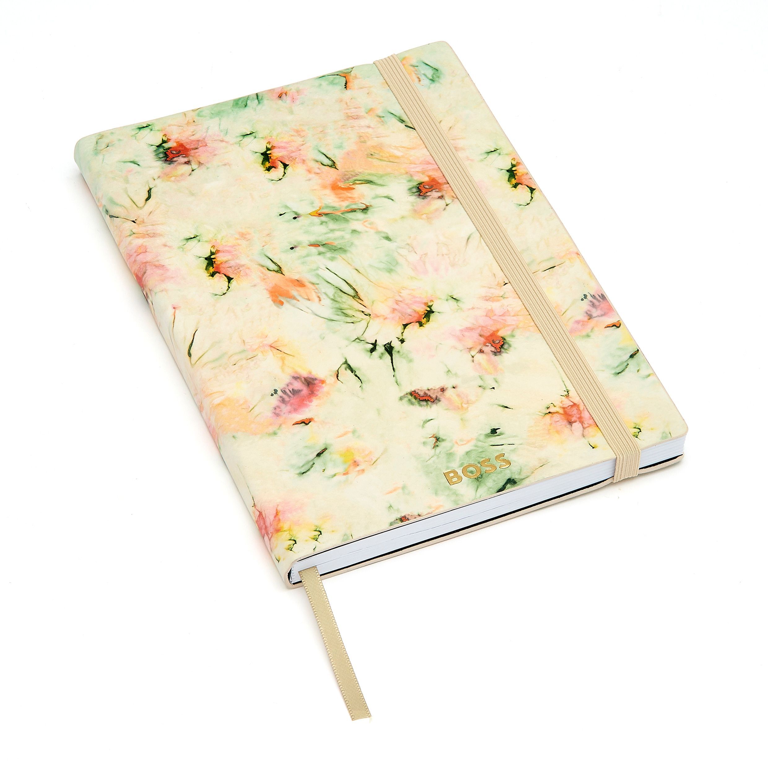 Caderno A5 Hugo Boss Tie-dye Flower linhas creme Creme-2