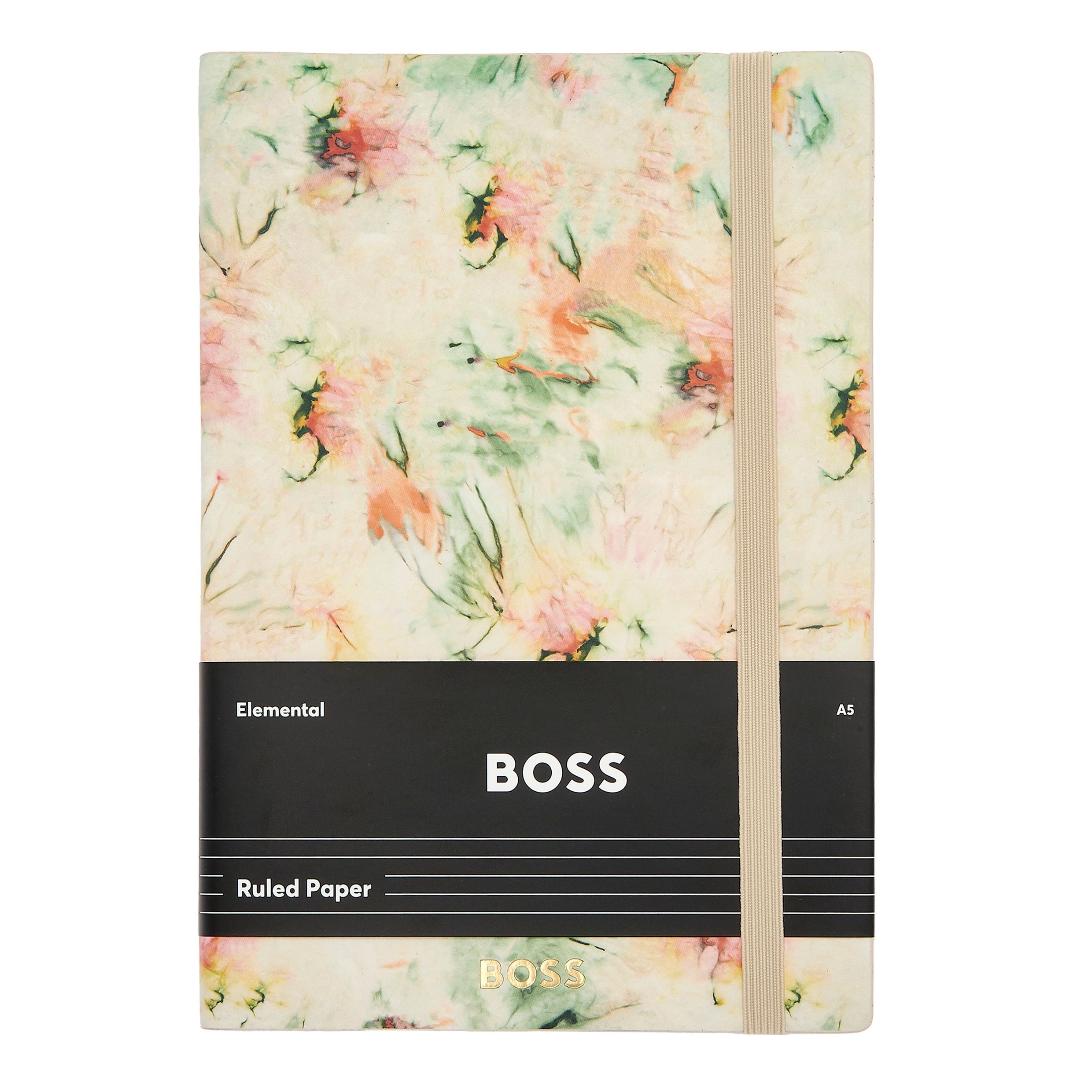 Caderno A5 Hugo Boss Tie-dye Flower linhas creme Creme-5