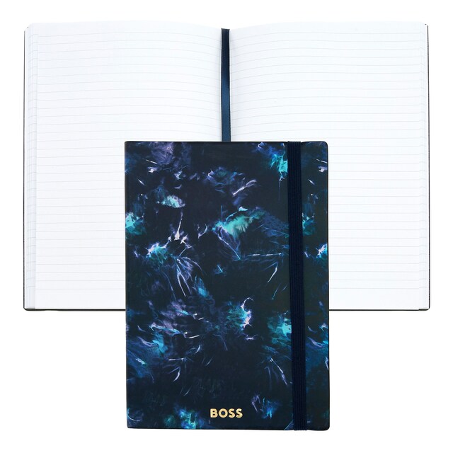 Imagem 0 de Caderno A5 Hugo Boss Tie-dye Flower linhas azuis