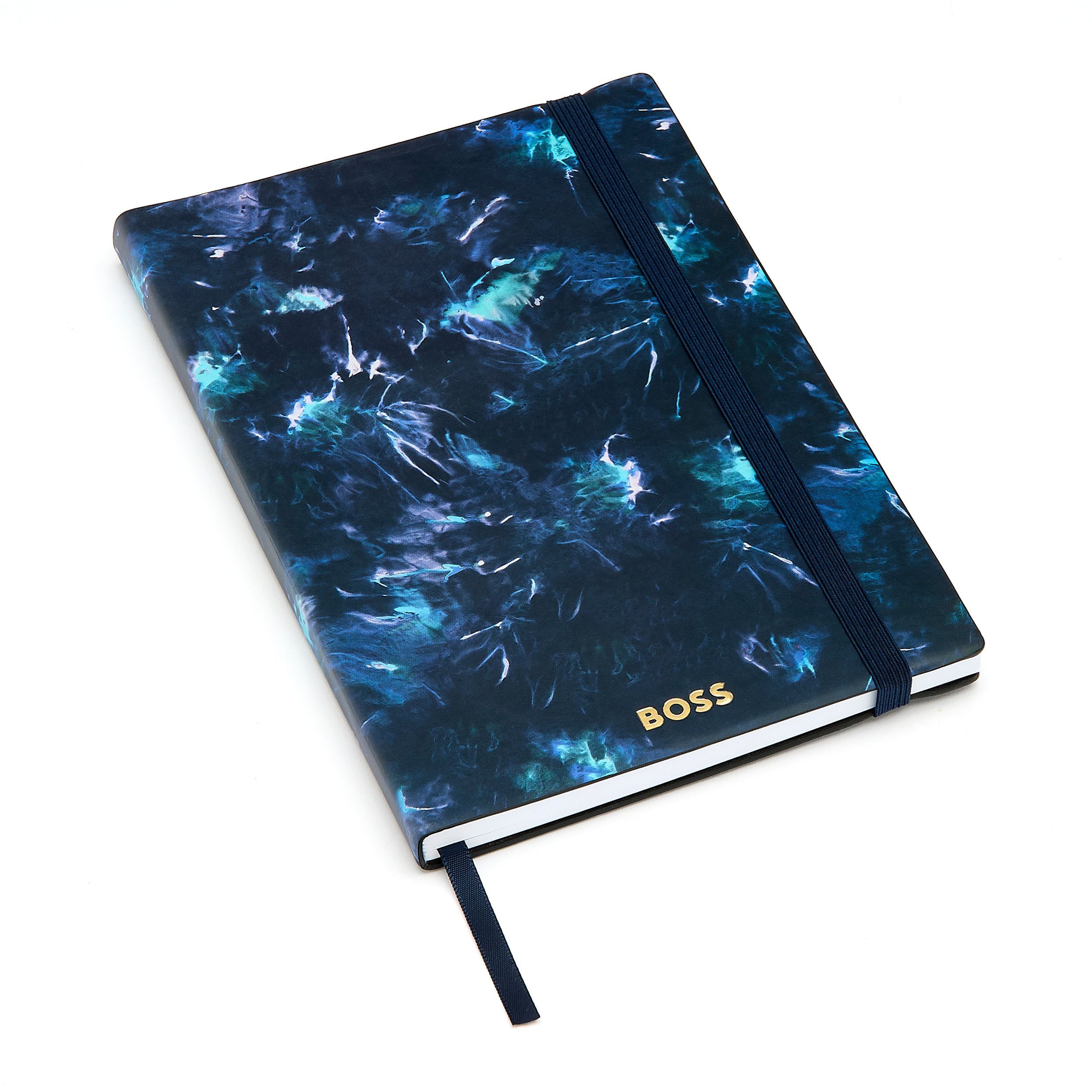 Caderno A5 Hugo Boss Tie-dye Flower linhas azuis Azul-2