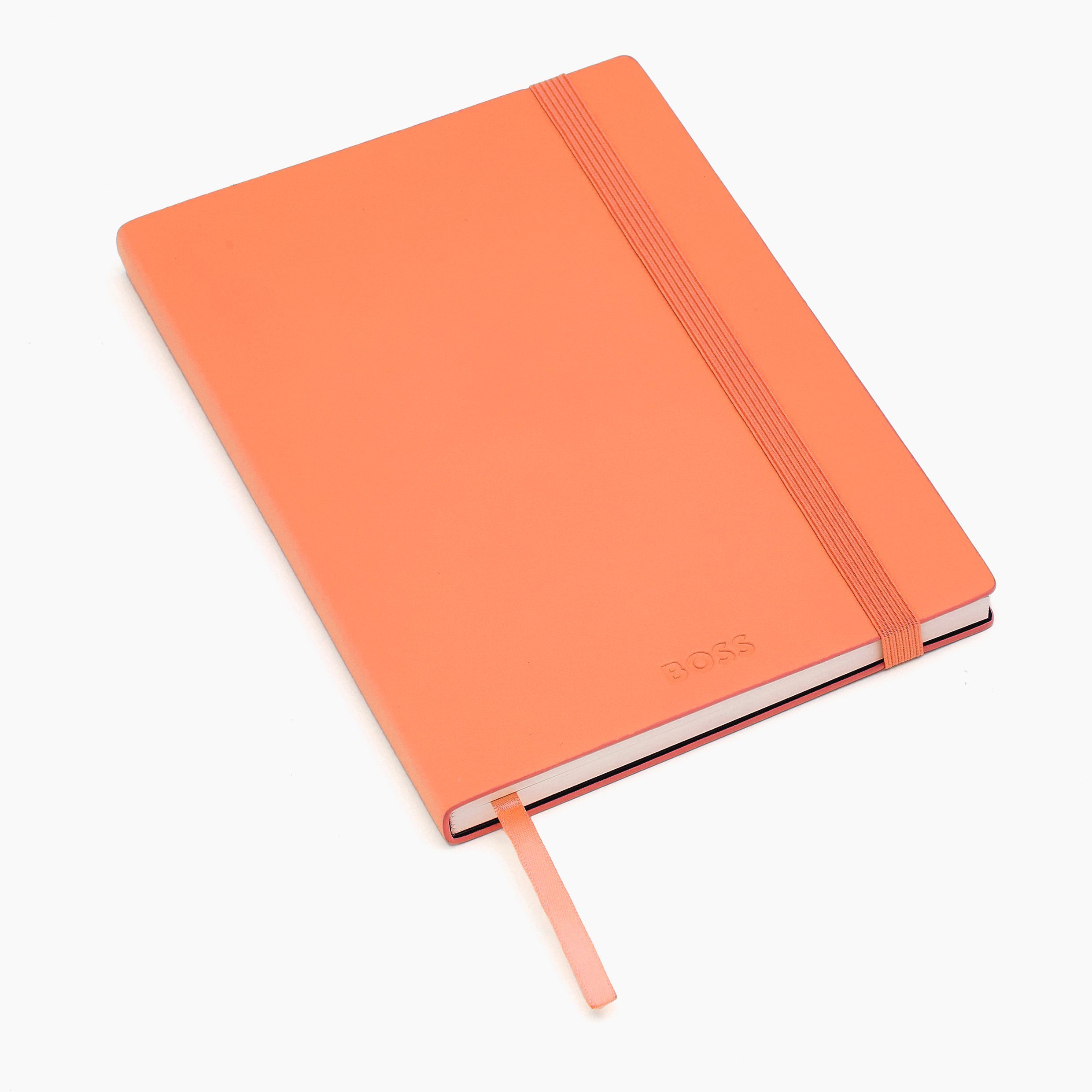 Caderno A5 Hugo Boss Pastel Classic linhas laranja Laranja-2