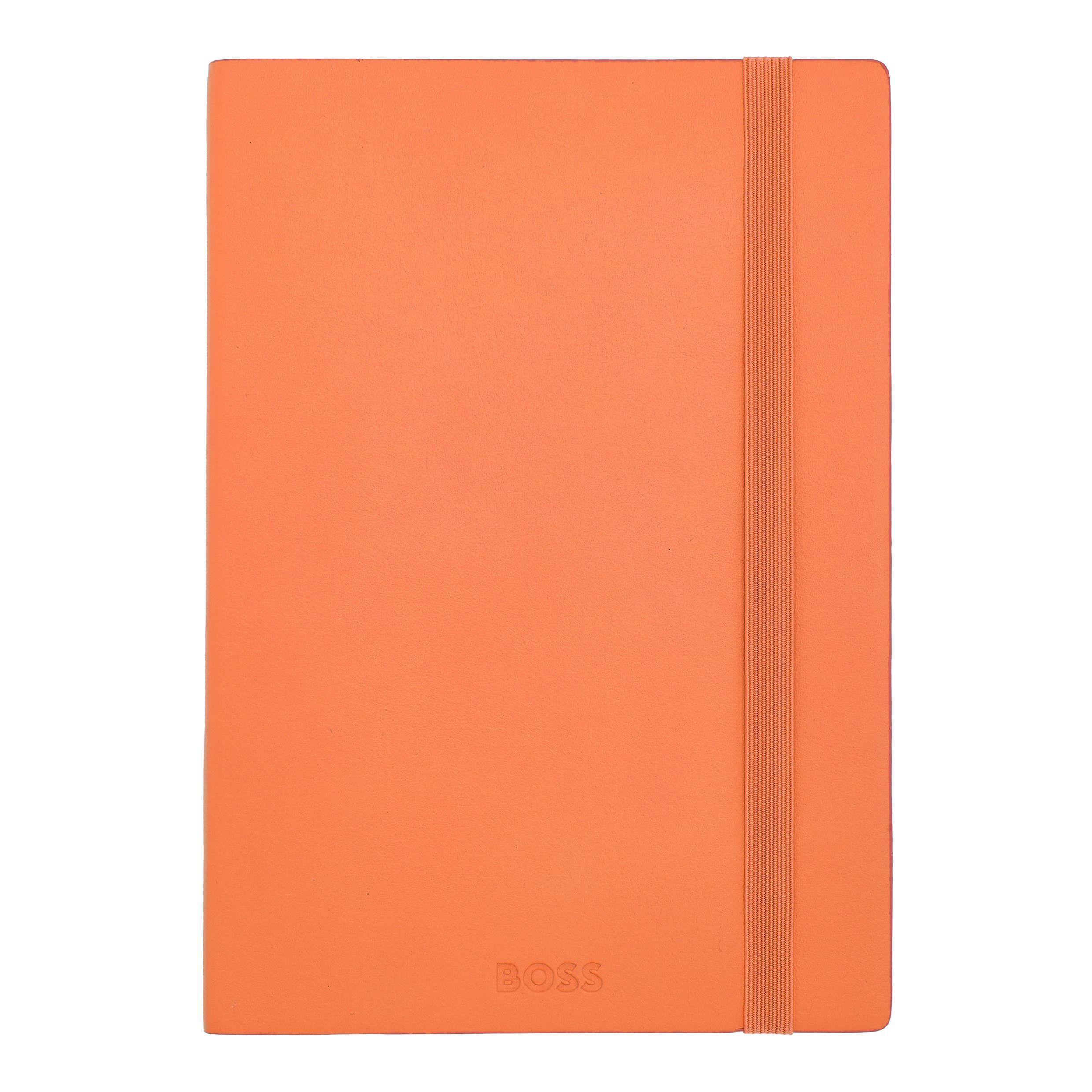 Caderno A5 Hugo Boss Pastel Classic linhas laranja Laranja-3